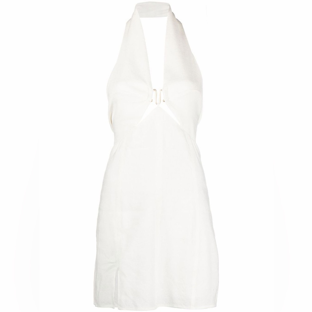 cult gaia White Halter Cutout Mini Dress - Picture 2 of 15